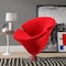 Manhattan Comfort Tulip Swivel Accent Chair in Red and Polished Chrome AC029-RD - alternate 6